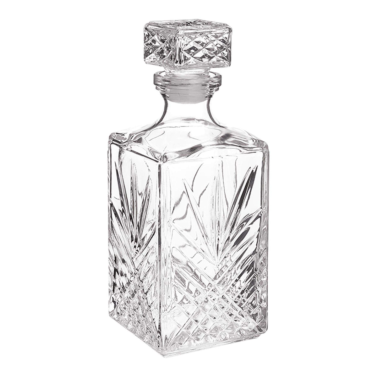 Bormioli Rocco Selecta decanter with diamond starburst for elegant whiskey tasting and presentation