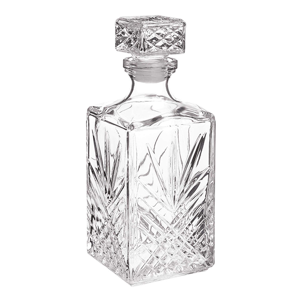 Bormioli Rocco Selecta decanter with diamond starburst for elegant whiskey tasting and presentation