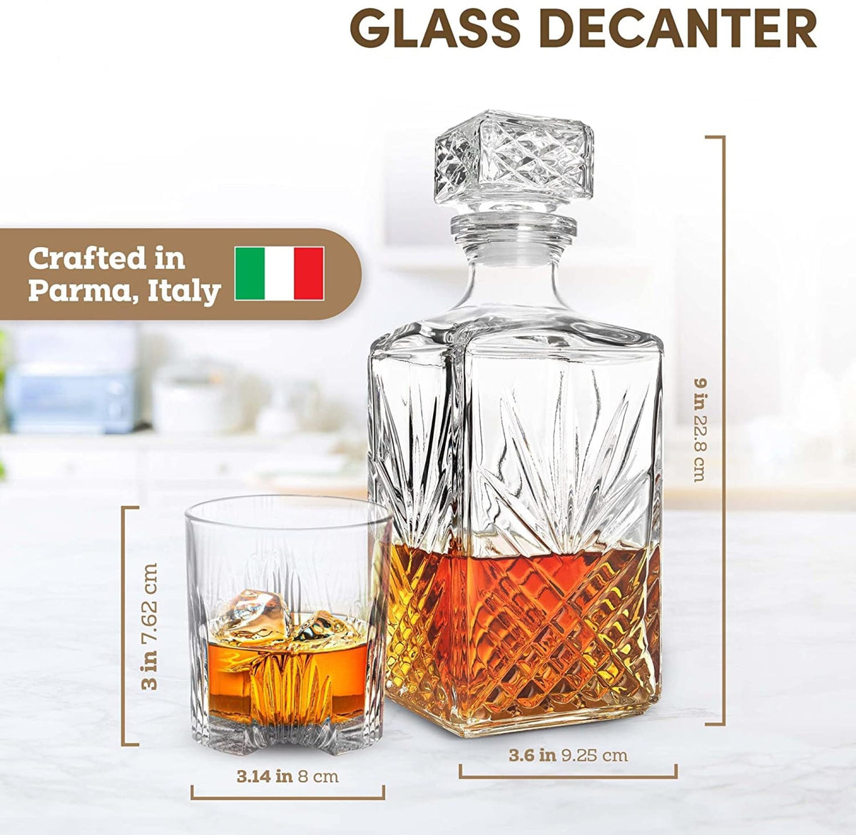 Bormioli Rocco Selecta starburst design creates dramatic light reflections on glassware