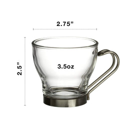 Bormioli Rocco Verdi espresso cups measure about 2.75 inches in diameter.