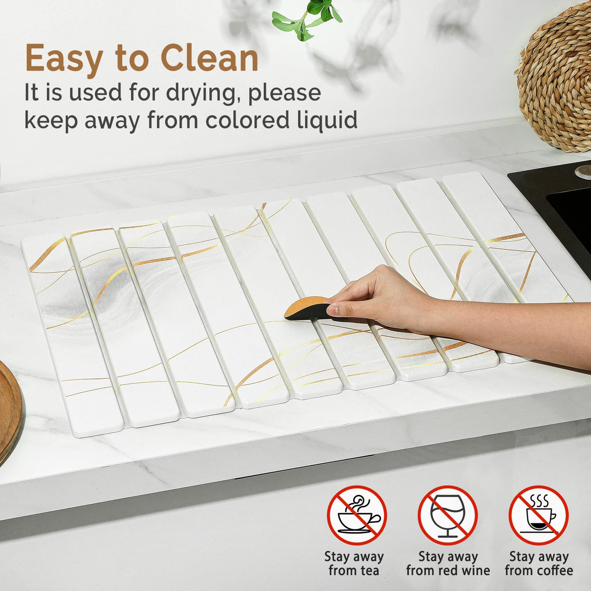Bornerwhite heat-resistant mat protects countertops from hot pots.