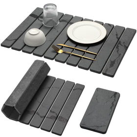 Bornerwhite large stone drying mat 24x16 keeps countertops dry after dishwashing.