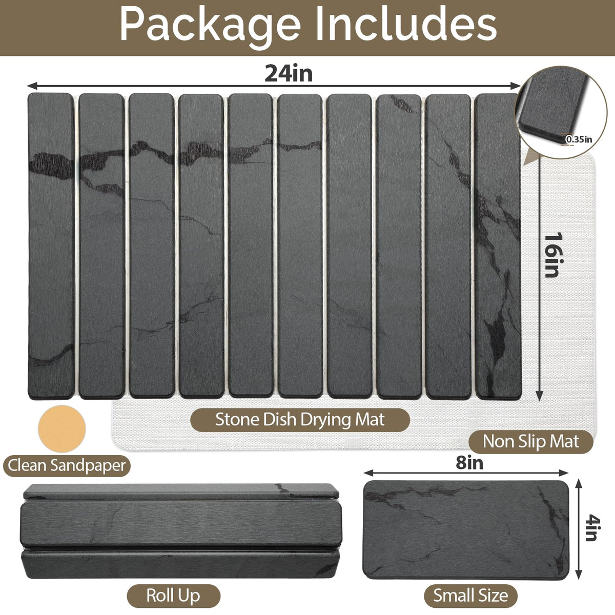 Bornerwhite small stone drying mat 8x4 ideal for compact setups.