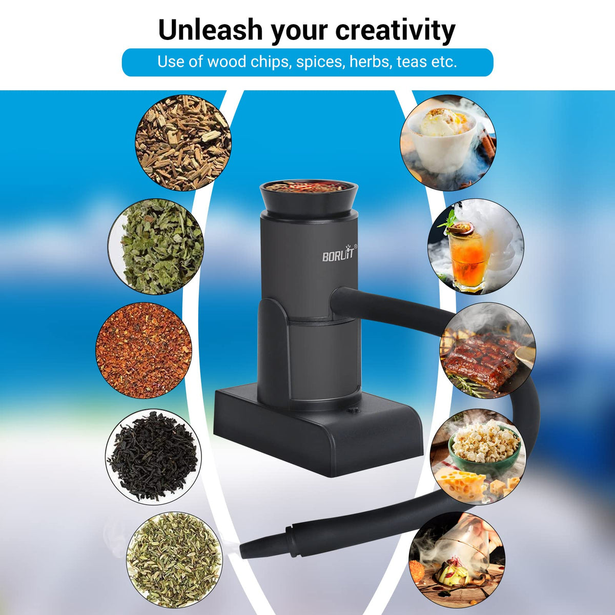 BORUIT Smoking Gun elevates flavors by adding natural smoke to drinks or foods.