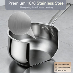 Boryenty 18/8 stainless steel pot resists rust for daily meals.