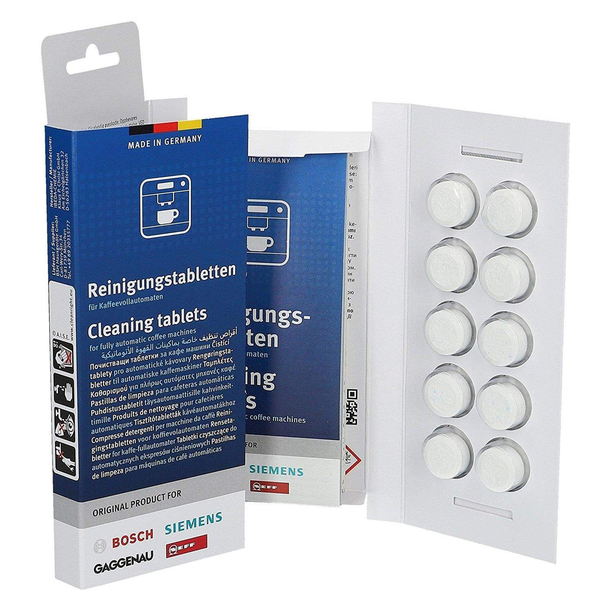 Bosch Cleaning Tablets for espresso machines remove oils and residues for cleaner brews