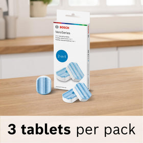 Authentic Bosch accessory packaging for VeroCafe descaling tablets.