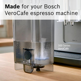 Calc'n Clean cycle with Bosch VeroCafe descaling tablets for dual-action cleaning.