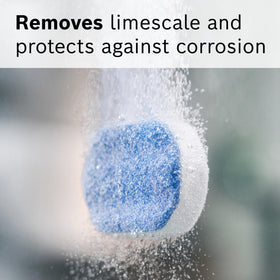 Close-up of Bosch VeroCafe descaling tablets three-pack for quick maintenance.