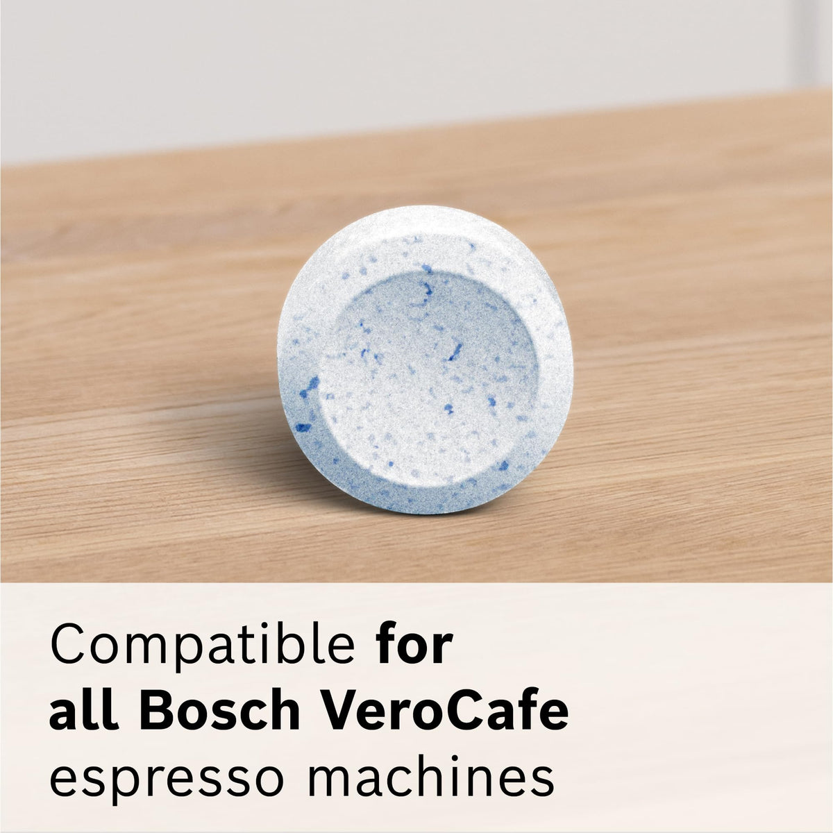 Bosch VeroCafe pack contents image showing ten tablets for routine maintenance.