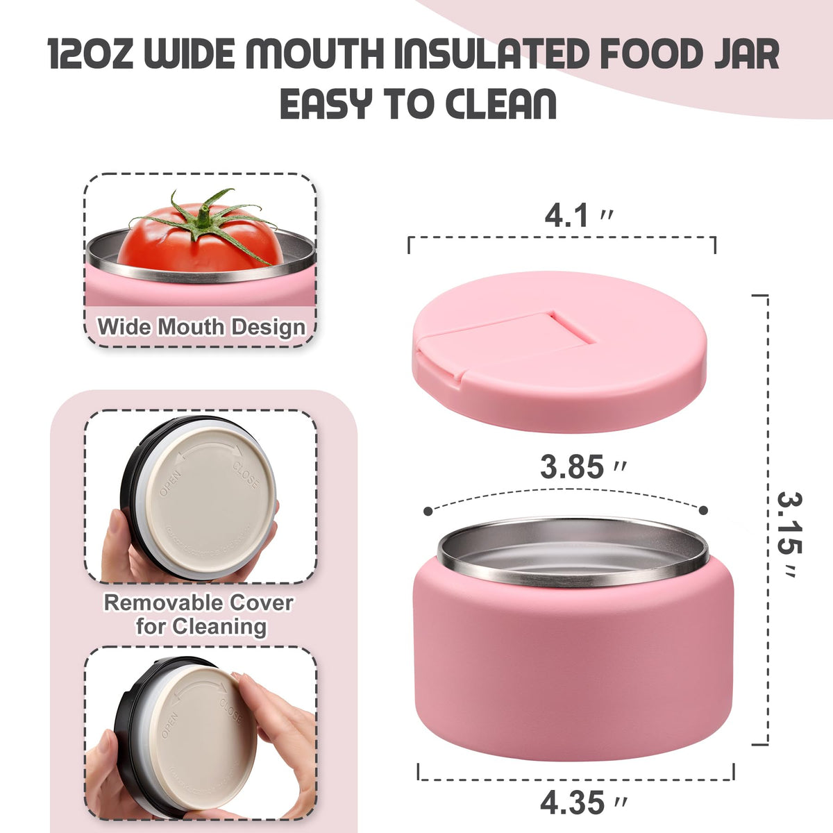 BOSEDSANG Pink finish – stylish kid-friendly lunch solution.