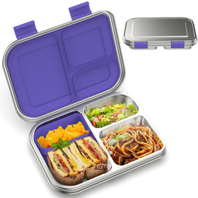 BOSEDSANG stainless steel kids lunch box—front view, durable and safe for school meals.