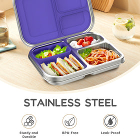 BOSEDSANG lunch box with silicone container preserves freshness and separates snacks and sides.