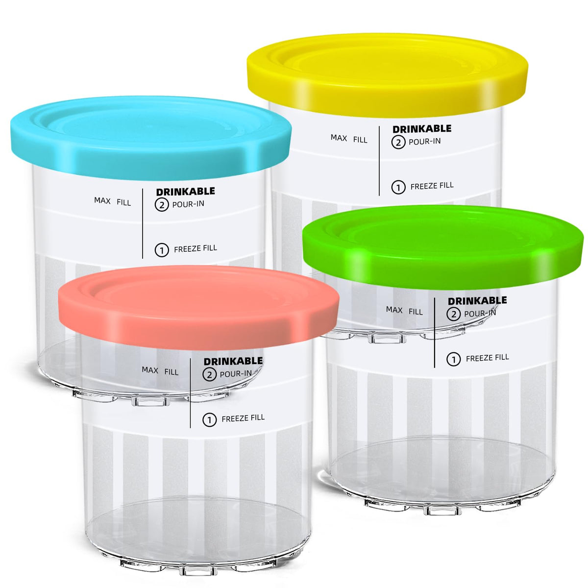 Bosizhang Creami Deluxe pink lid pint for easy flavor labeling and prep