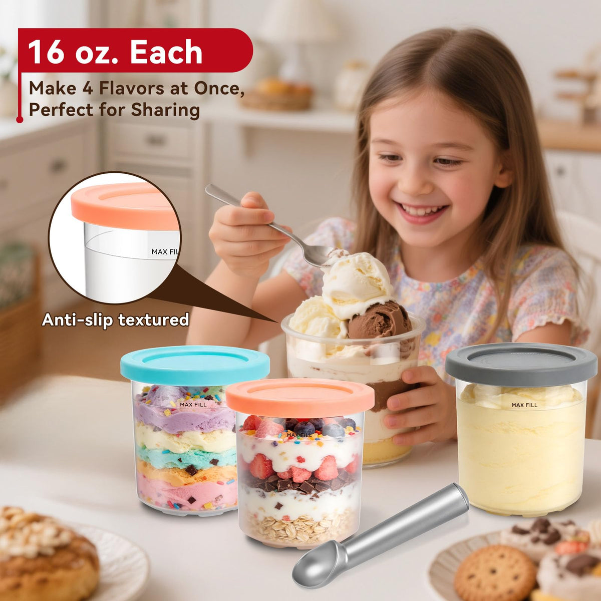 Bosizhang strong, temperature-tolerant cups endure ice cream making and freezing.