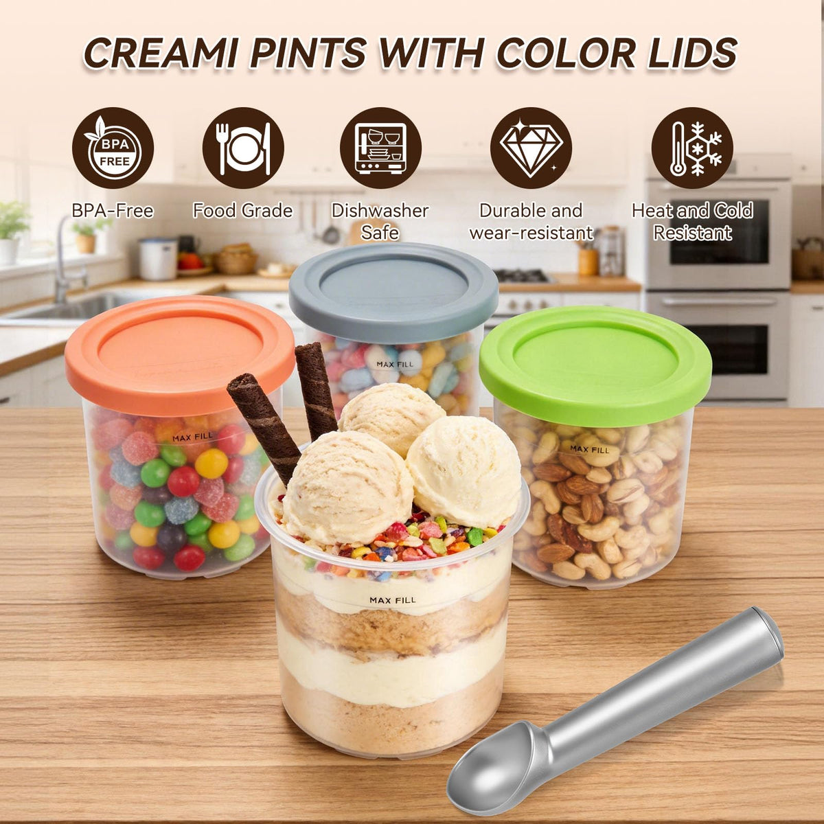 Bosizhang NC299/NC300 compatible pints suitable for Ninja Creami models.