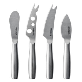 Boska four-piece cheese knife set for soft cheeses, smooth slicing.