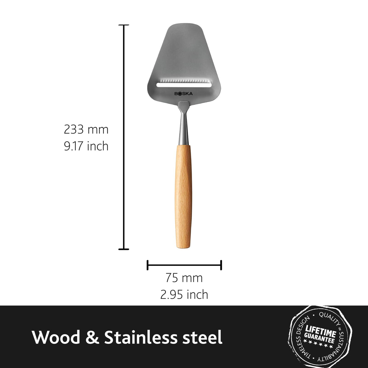 Boska Amigo beech handle designed for steady control during slicing sessions