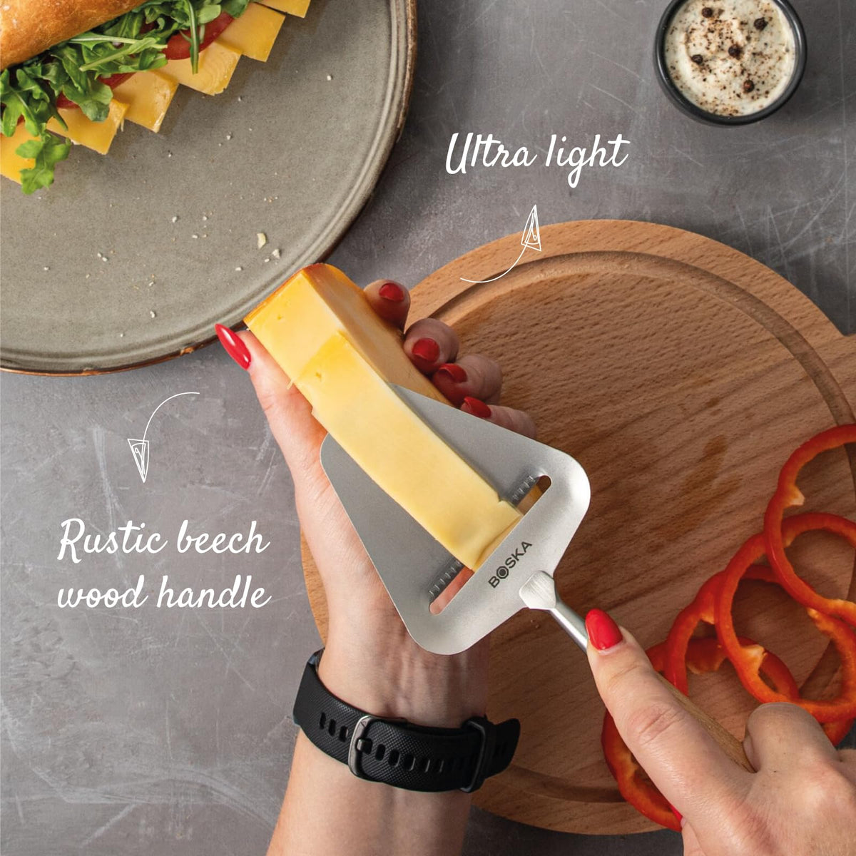 Boska Amigo versatile tool for cheese and hard vegetables like cucumbers