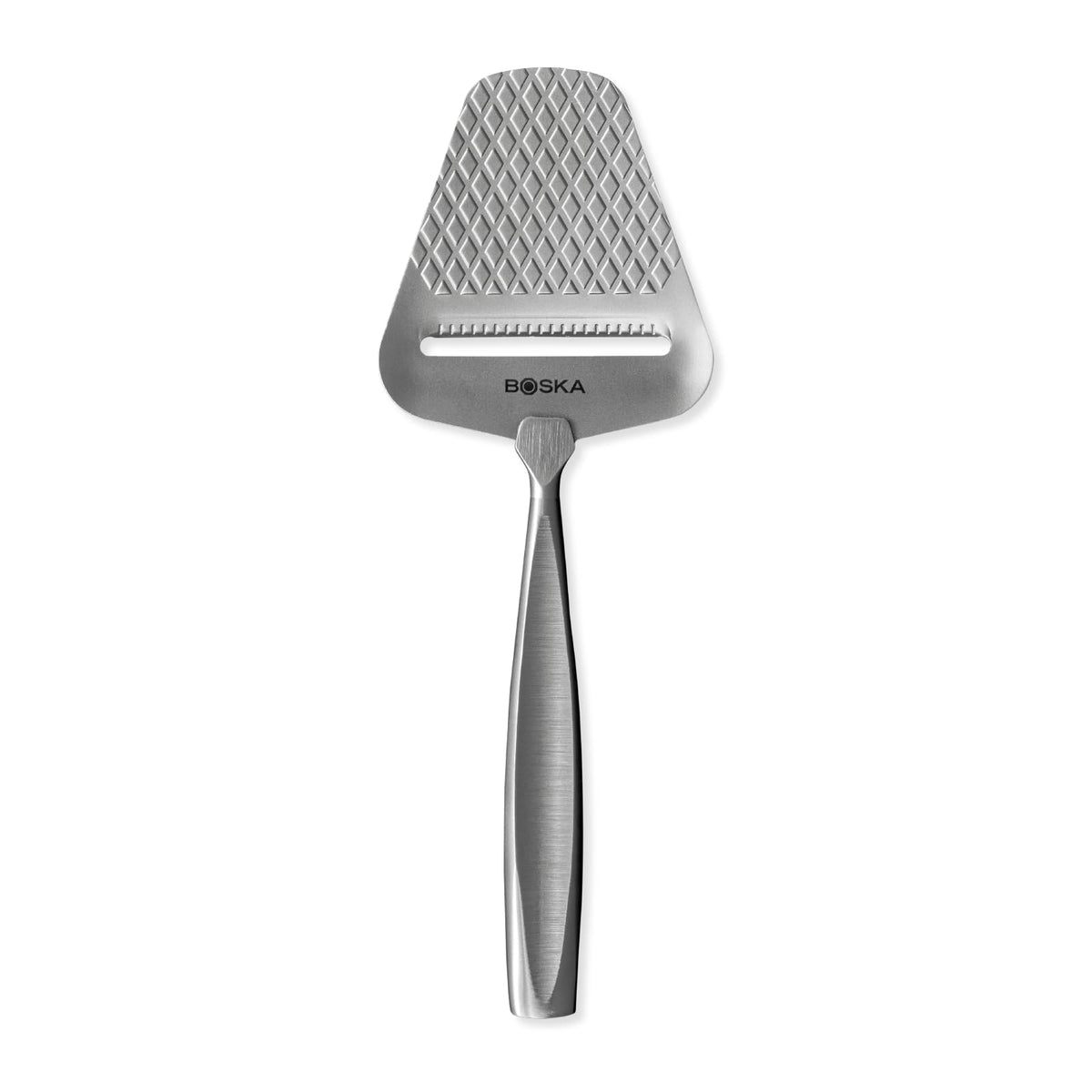 Boska Monaco+ cheese slicer full view showing a sleek, durable tool for even slices