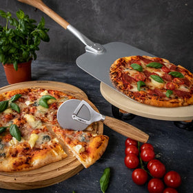 Boska Oslo wooden-handled cutter detail for comfortable, steady grip.