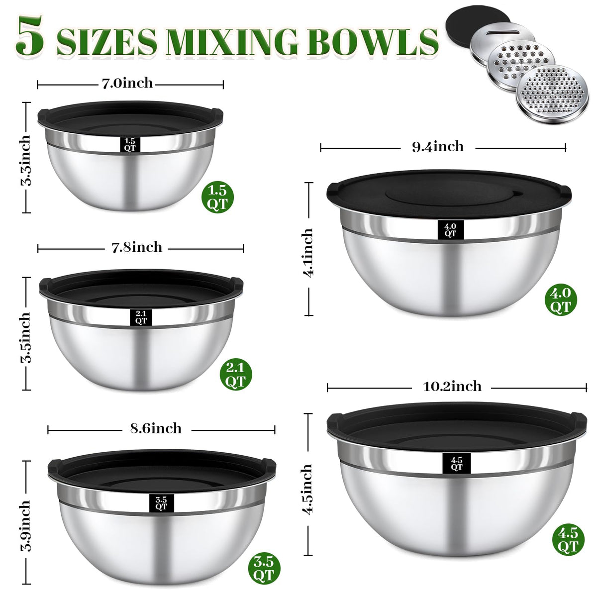 Boskermeal grater attachments enabling fast prep for grated veggies