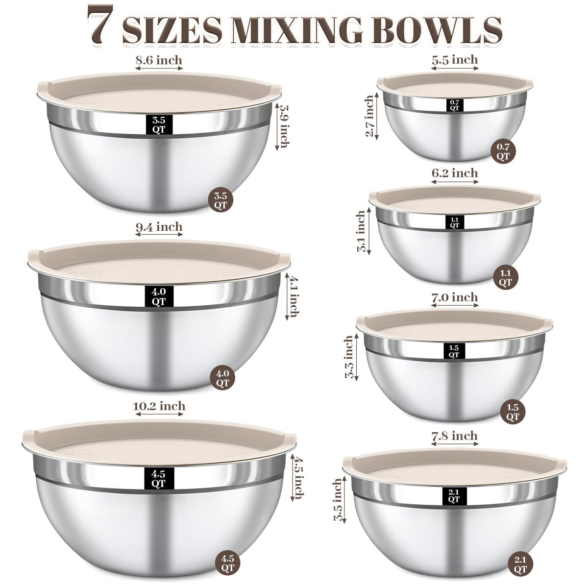 Boskermeal mixing bowls with lids showing airtight seal functionality