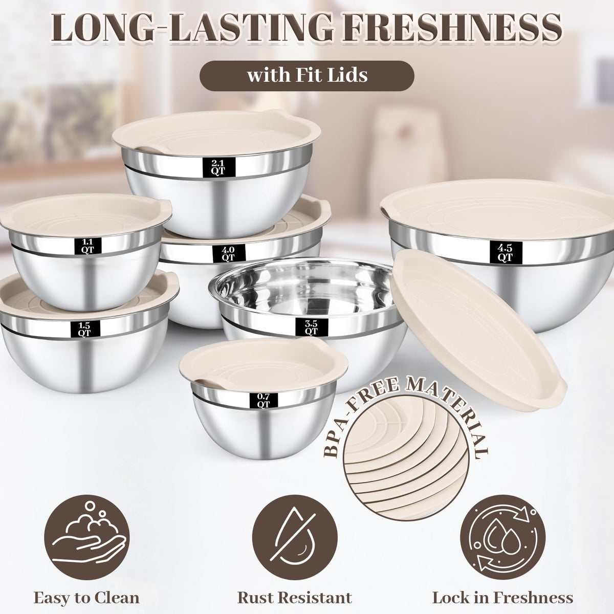 Boskermeal stainless steel bowls demonstrating durable construction