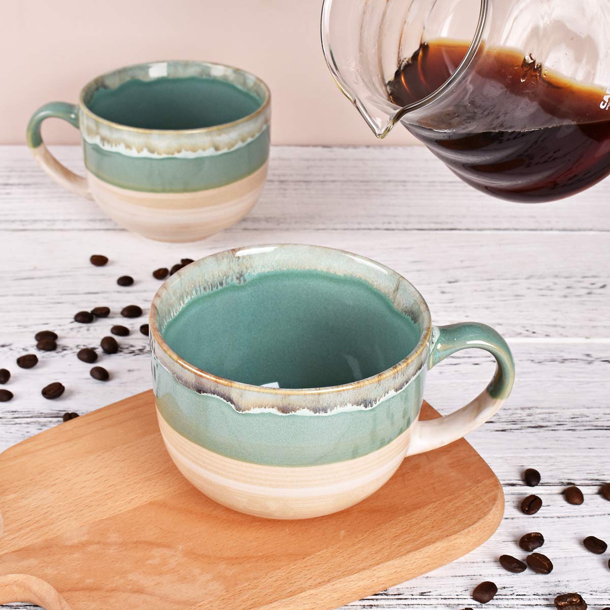 Bosmarlin green mug, dishwasher-safe finish for easy cleanup