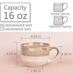 Bosmarlin large ceramic mug set 2 grey variant ideal for office or home use