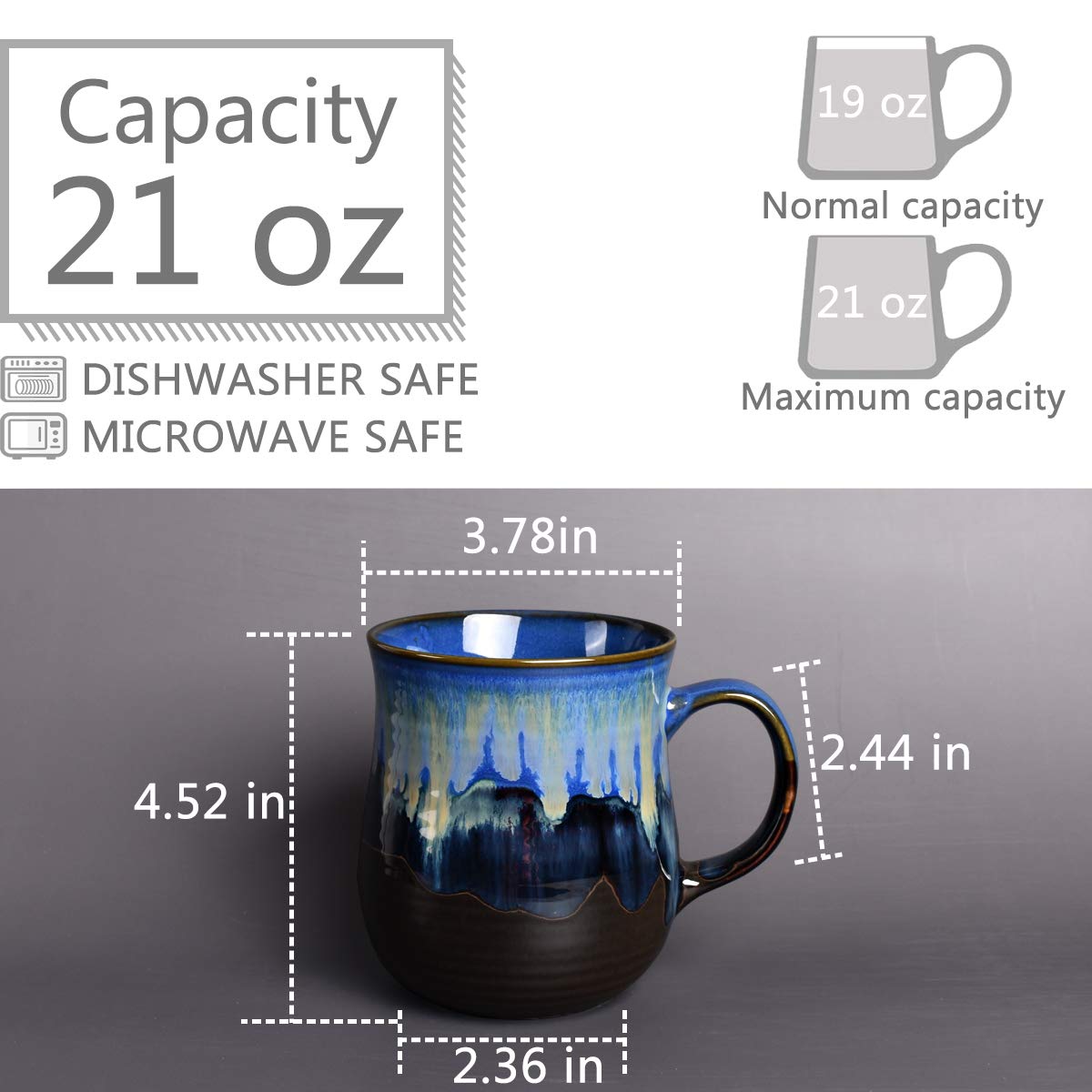 Bosmarlin mug with sturdy ergonomic handle for easy gripping.