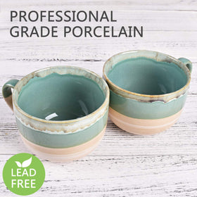 Bosmarlin two-pack green mugs with gift-ready packaging