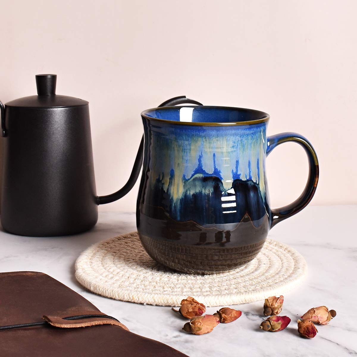 Bosmarlin reactive glaze mug featuring a unique finish.