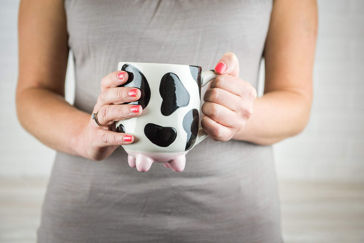 Boston Warehouse Hand-painted Holstein pattern adds farmhouse charm.