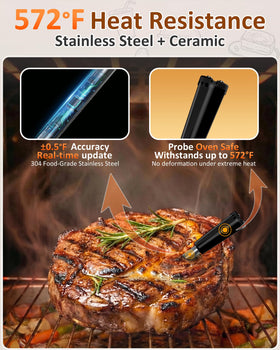 BOTDOYS 900ft Bluetooth range enables monitoring from the patio during grilling