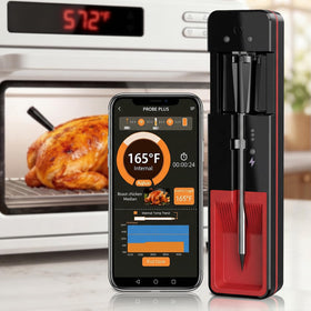 BOTDOYS meat thermometer probe inside an oven showing precise temperature for perfect cooking