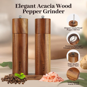 BOTOP pepper grinder highlighting ceramic rotor for consistent grind