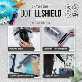 Bottle Shield sealed-zip in use securing a bottle inside the protective sleeve