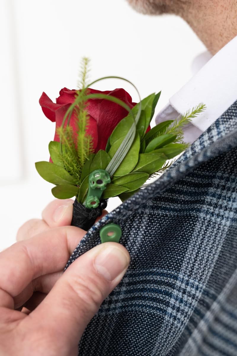 BoutStix boutonniere setup demonstrates magnets for easy placement.