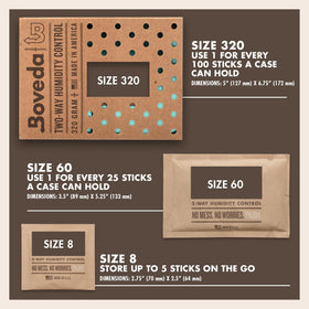 Boveda 69% pack fits both plastic and wooden containers.
