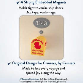 Bow to Stern Duck Mailbox Magnet features durable construction for repeated trips.