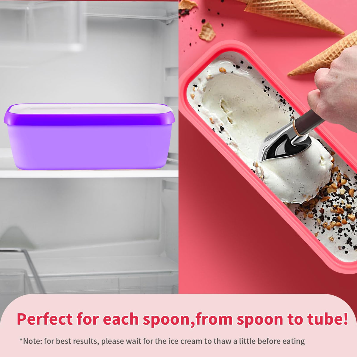 Boxdljh suitable for yogurt sorbet and gelato leftovers with secure containment