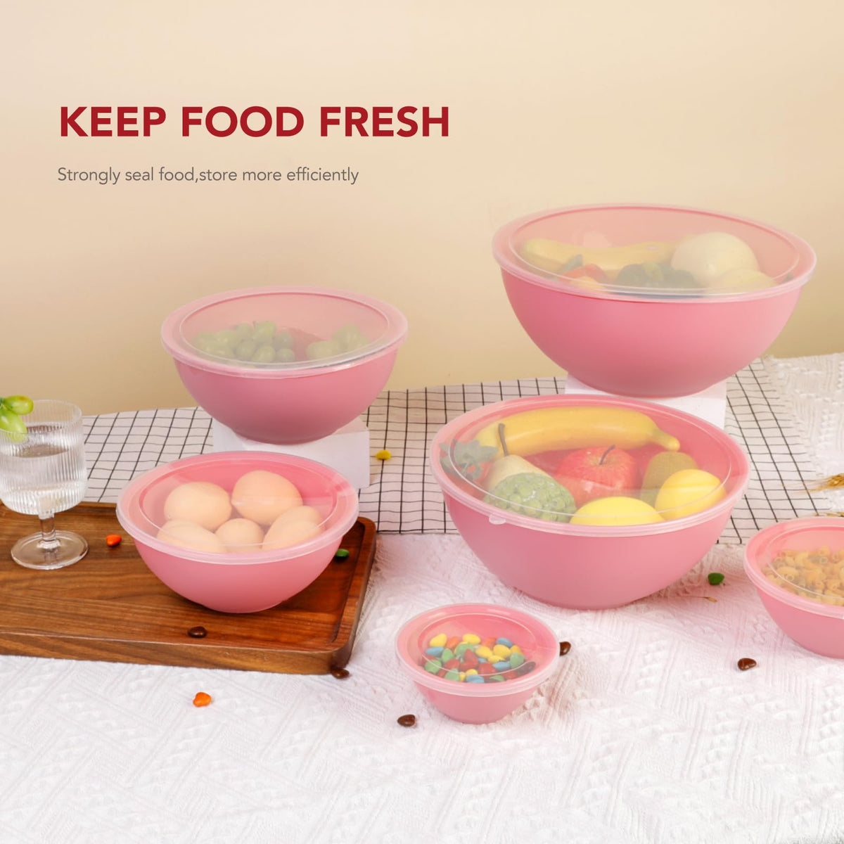 BoxedHome pink 12-piece set fits baking, serving, and storing leftovers