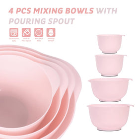 BoxedHome pour-spout mixing bowl highlights easy pouring and reduced mess during prep