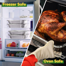 Boxential oven-safe foil pan designed for cooking and reheating without transfers