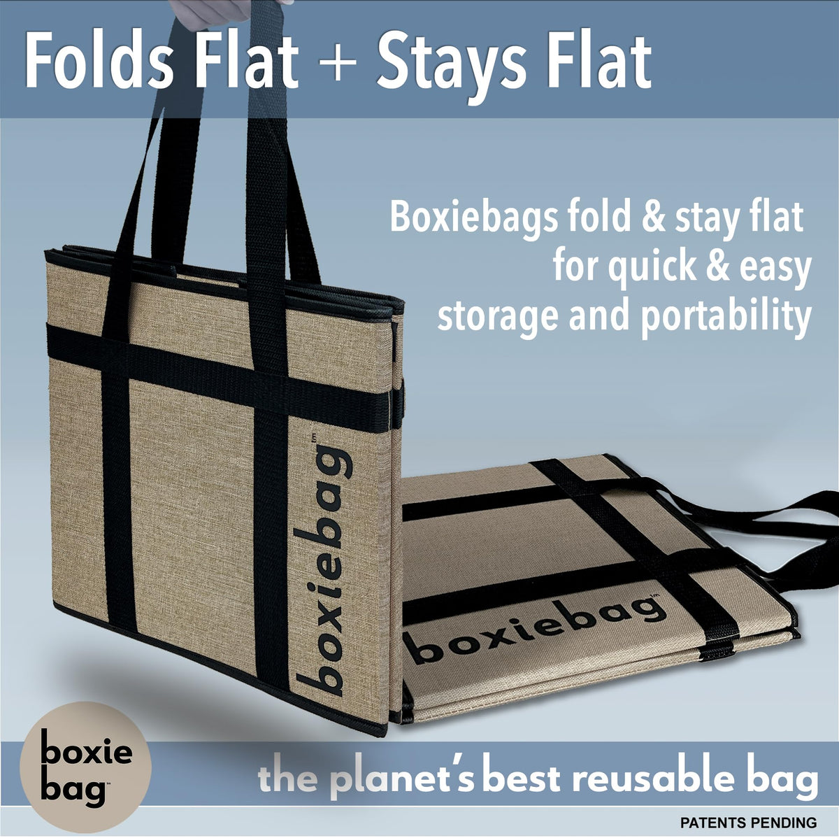 Boxiebag long handles offer comfortable one-handed carrying on shopping trips