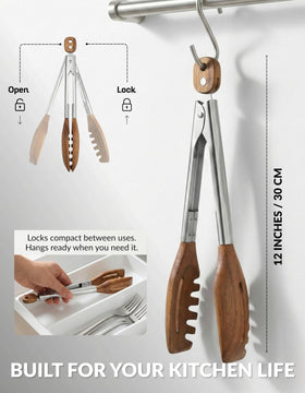 Boxiki Kitchen 3-in-1 tongs gift-ready design for weddings or home cooks.