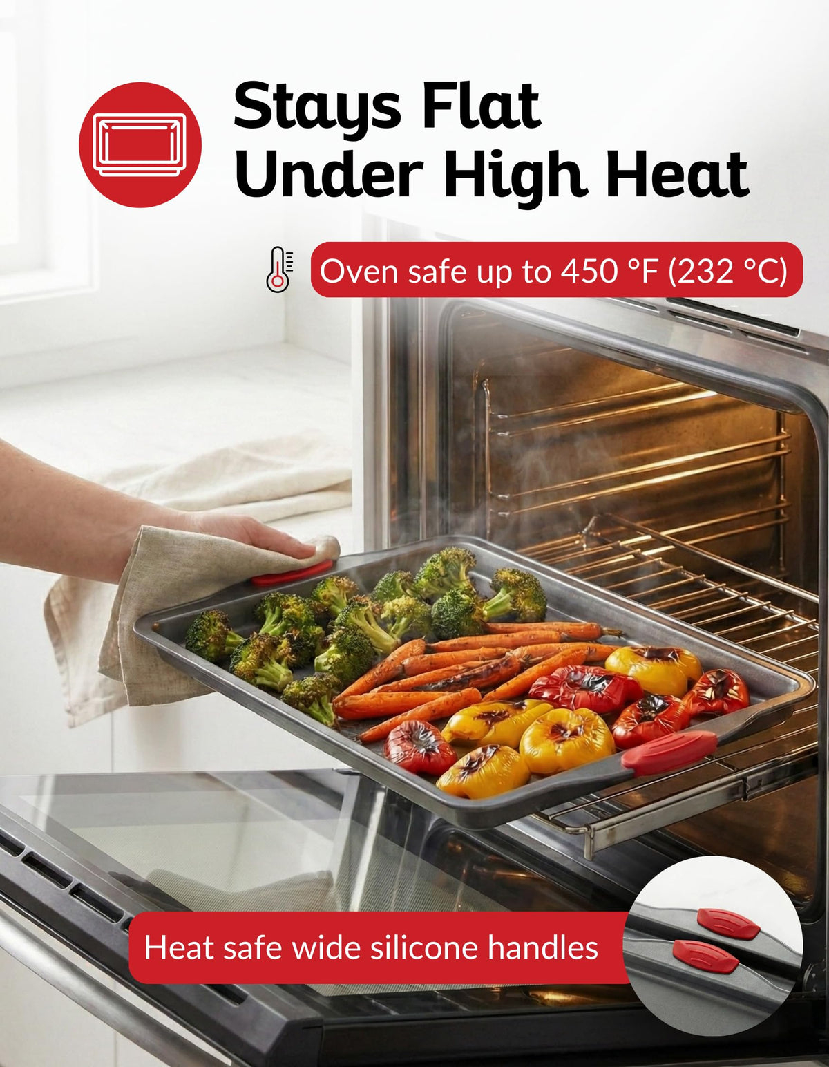 Boxiki Kitchen heavy-gauge carbon steel bake pans with raised edges