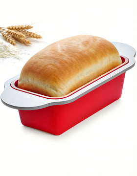 Boxiki Kitchen loaf pan 9x5 front view with non-stick release for easy baking.