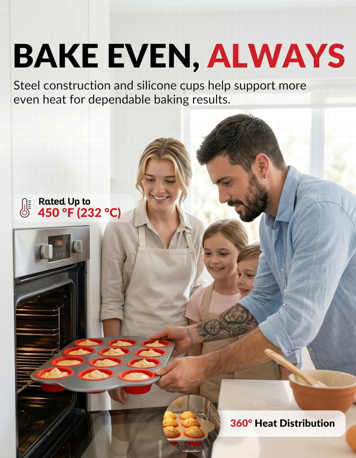 Oven-safe silicone pan from Boxiki Kitchen supports versatile baking